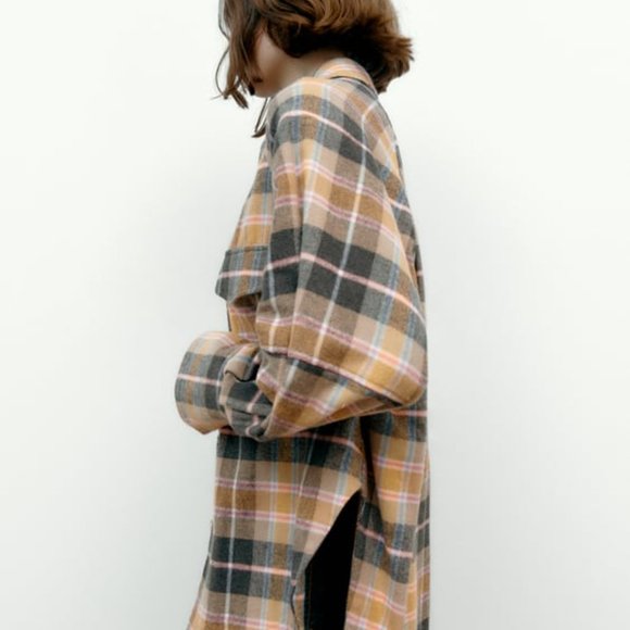 ZARA Oversized Plaid Shirt Shacket Pendleton - Picture 2 of 11